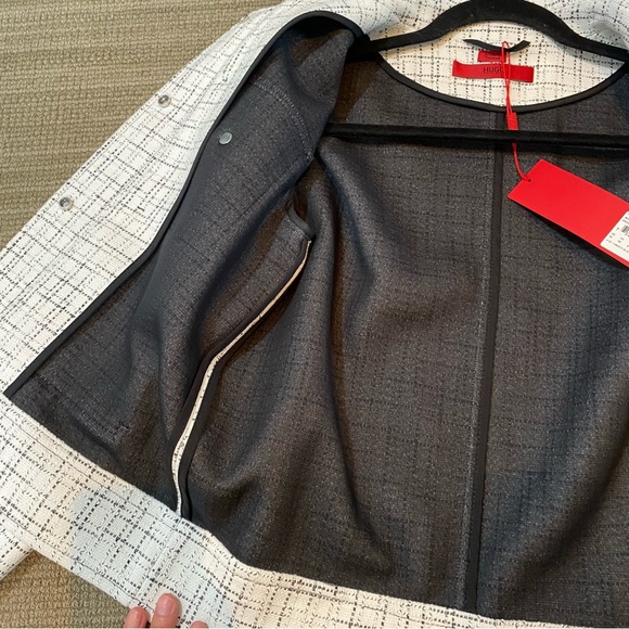NEW Hugo Boss Tweed White and Black Jacket Size 2 (UK Size 6) - Picture 11 of 14